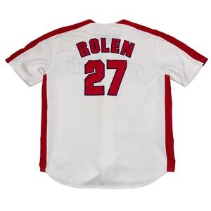True Fan St Louis Cardinals Scott Rolen 27 Baseball Jersey Mens XL White Mesh